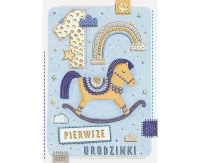 Greeting Card HORSE A5 Blue 1 pc.